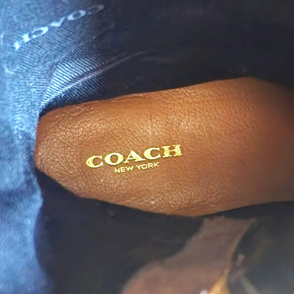 Coach Knee High Brown Leather Boots 7.5B - Picture 12 of 16